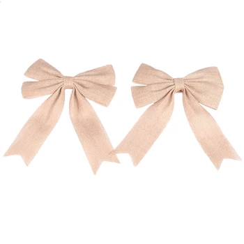 

1pair Holiday Rustic Christmas Tree Topper Bowknot DIY Apparel Accessories Living Room Soft Wedding Decor Party Supplies Home