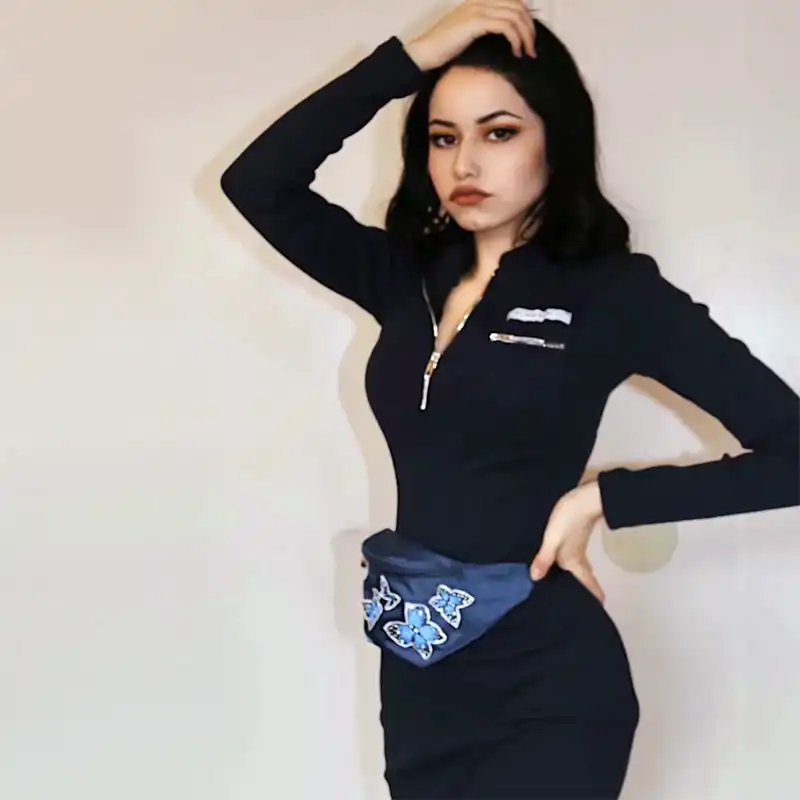 half zip bodycon dress