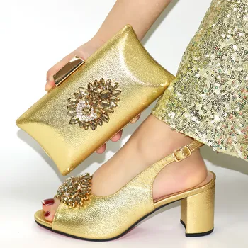 

doershow nice African Shoes And Bag Matching Set With orange Hot Selling Women Italian Shoes And Bag Set For Wedding!SIM1-9