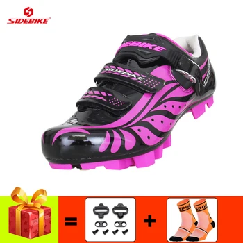 

SIDEBIKE Women mountain bike shoes sapatilha ciclismo mtb SPD Cycling Sneakers breathable self-locking ultra-light bike shoes