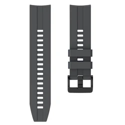 Silicone Sport Watch Band with Black Buckle - 22mm Smart Wrist Strap, Universal Fit for Huawei GT4 46mm (GRAY)