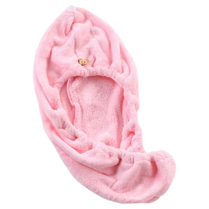 Полотенце для сухих волос, супер впитывающее мягкое быстросохнущее полотенце из микрофибры J99Store - Цвет: pink