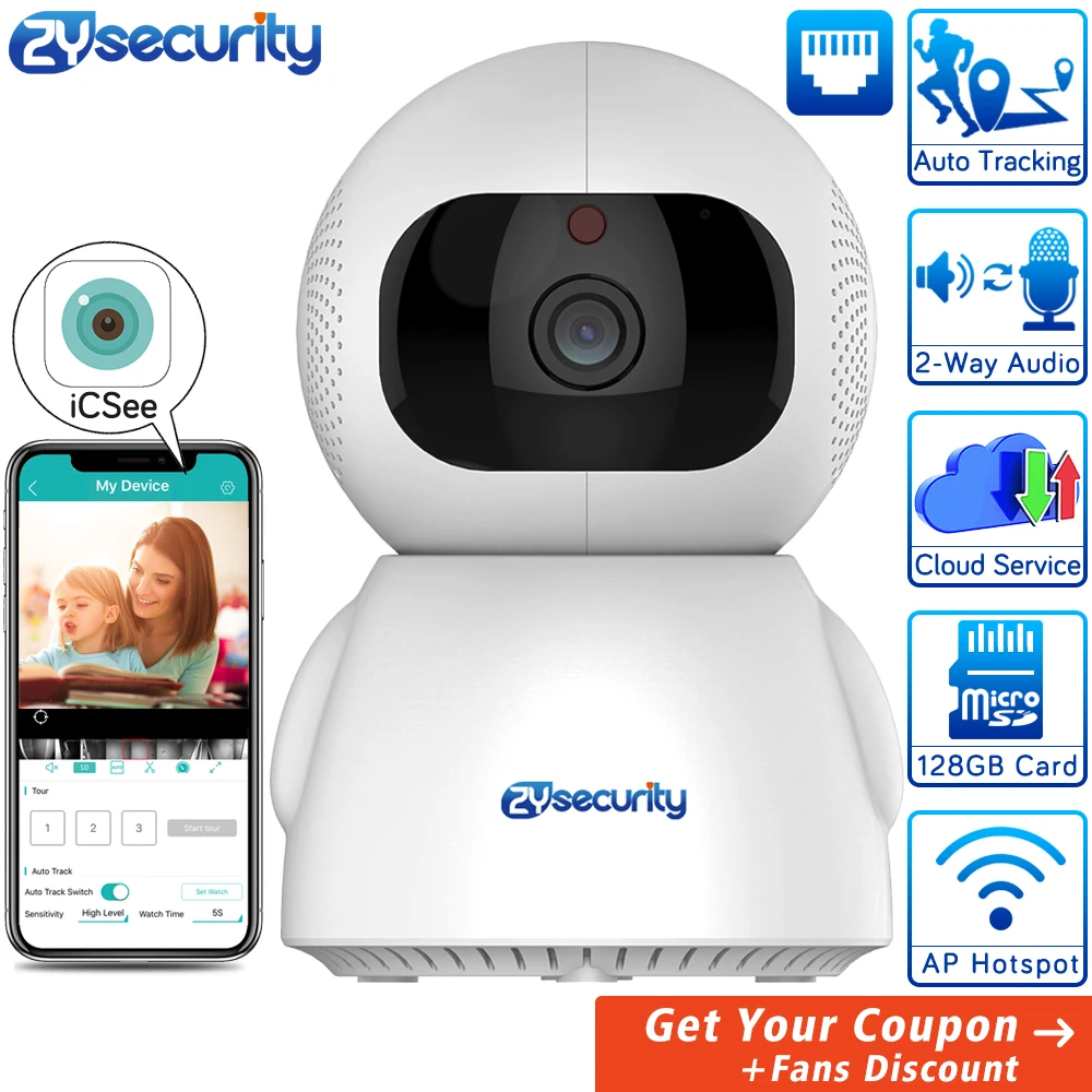  1080p WiFi Camera Smart Wireless Home Security Camera Auto Tracking CCTV Camera Surveillance IP Cam - 4.0002E+12