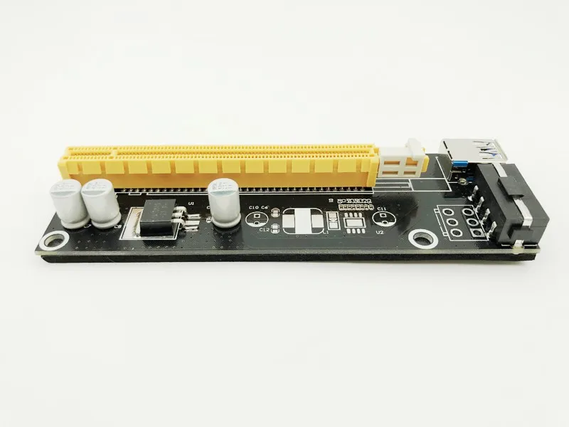 QINDIAN VER006 PCI-E Riser Card 006 PCIE 1X to 16X Extension Adapter 60CM USB 3.0 Cable SATA 4Pin Molex Power for Miner Mining