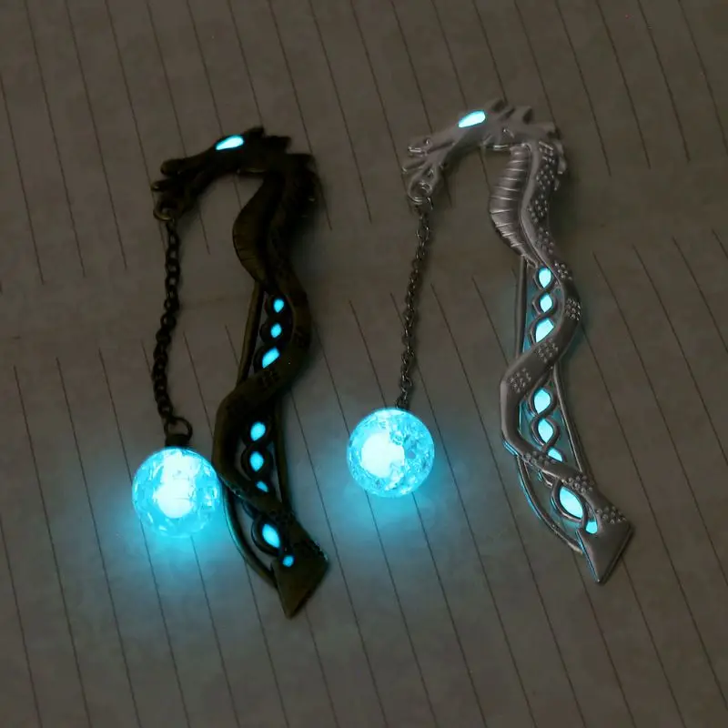 

Retro Luminous Night Dragon Bookmark Label Reading Maker Book Stationery Student Gift