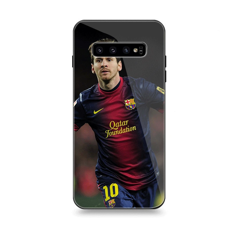 Чехол для телефона Стекло для samsung A40 A50 A10 A20 A30 A60 A70 S10 S7 край S8 S9 Note 8 9 10 плюс Чехол Футбол Лионель Leo 10