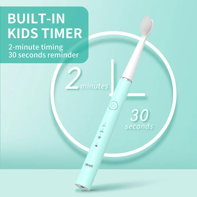 Seago 2020 New Version Ultrasonic Electric Toothbrush 40000 Strokes/Min IPX7 Waterproof USB Rechargeable Brush With Gift Box Seago 2020 New Version Ultrasonic Electric Toothbrush 40000 Strokes/Min IPX7 Waterproof USB Rechargeable Brush With Gift Box