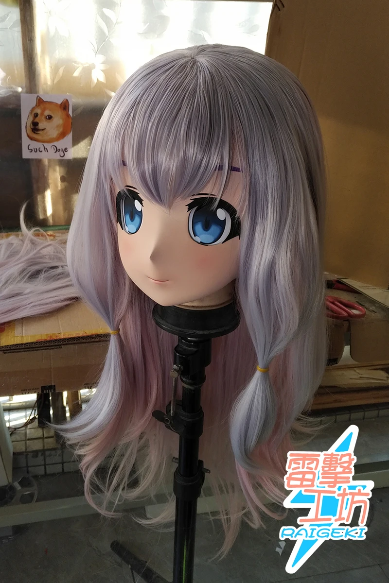 X-KM165) jakość Handmade kobieta/dziewczyna żywica japońska kreskówka  postać Animego Cosplay Kigurumi maska Crossdresser