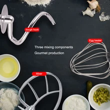 Коммерческий Миксер Для Теста из нержавеющей стали, 7 л, Электрический миксер для взбивания теста hoook, 7л, яйцо, крем, салат, взбиватель, аксессуары
