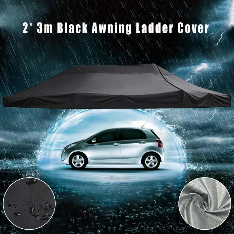

2x3m Black Awning Ladder Cover Patio Canopy Cover Waterproof Sun Shelter Sunshade Protection Outdoor Canopy Swing Garden