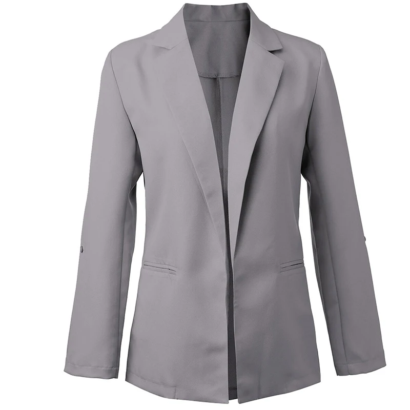 New Womens Elegant Blazer Women Long Sleeve Blazer Plus Size Suit Coat Black Gray Pink Ladies Office Work Business Outwear