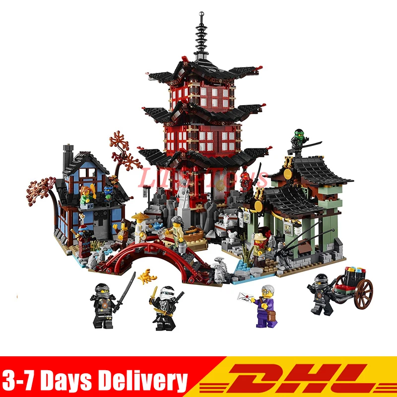 

DHL 2150Pcs Ninja Temple of Airjitzu Jay Kai Cole Building Block Compatible LegoINGLY 06022 70751 Bricks Toys Gifts