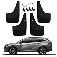 Lfopp-guardabarros de coche para Tucson NX4 2021, guardabarros trasero y delantero, protectores de salpicaduras, deflector, piezas exteriores, negro