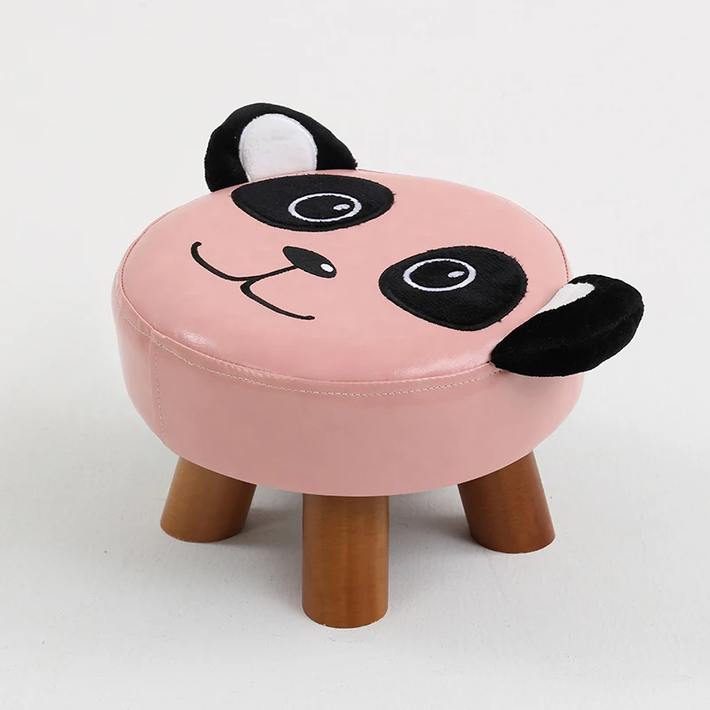 Мультяшная панда, детский домашний круглый табурет, животное, прекрасный модный креативный табурет, подушка, стул, скамейка, детская мебель - Цвет: Pink 18cm B