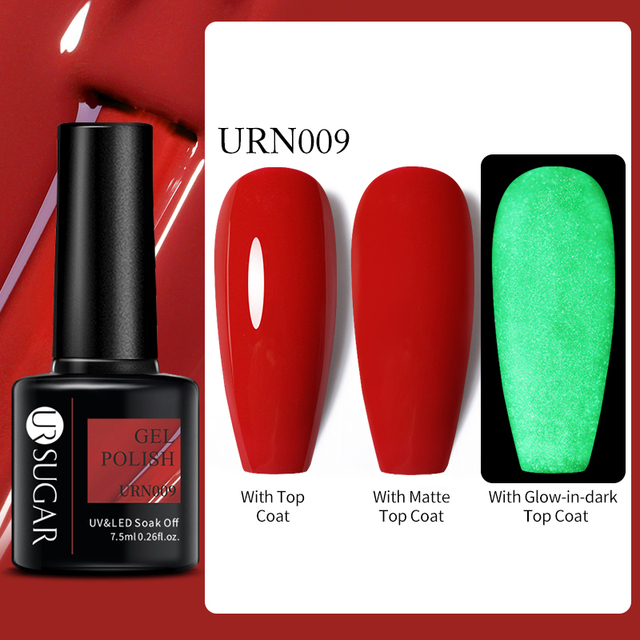 SUGAR Luminous Gel Top Coat Semi Permanent Glow In Dark Fluorescent Soak Off UV LED Color Gel Nail Varnish Nails for Manicure