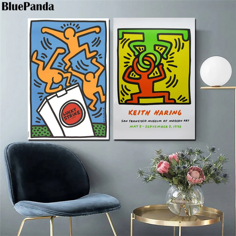 

Harings Graffiti Posters Abstract Prints Wall Pictures Canvas Painting Wall Living Room Decor Artwork Decoration