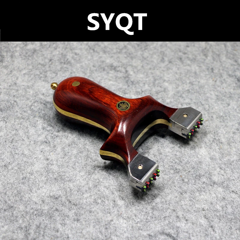 Liga de Titânio ao ar Brinquedo das Crianças Slingshot Rosewood Bronze Remendo Livre Caça Ejeção Competitiva Borracha Banda Estilingue