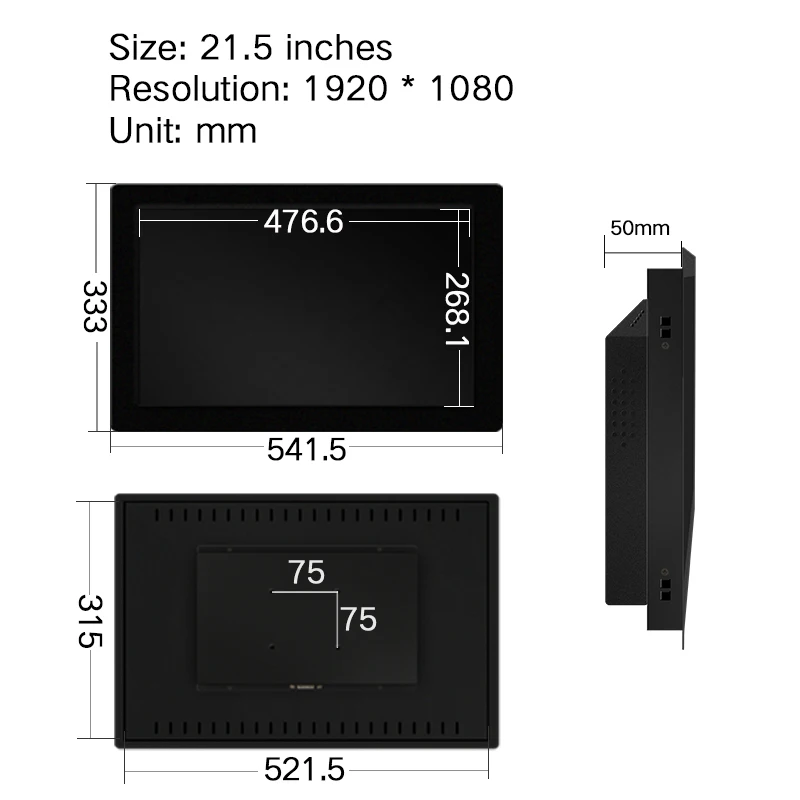 Монитор промышленный 21 5 дюйма &quotДисплей HDMI VGA BNC AV USB интерфейс ЖК экран не