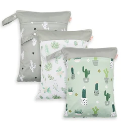 Rainbow & Iris – sac sec et humide pour bébé, réutilisable, imperméable, lavable, avec deux fermetures éclair, 30x40CM, 3 pièces/ensemble 