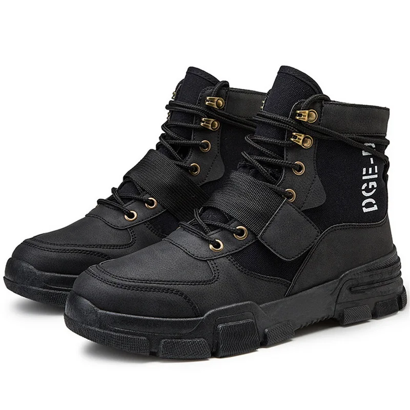 Модные мужские тактические ботинки уличные ботильоны мужские зимние теплые рабочие ботинки высококачественные Нескользящие кроссовки, мужская обувь на шнуровке