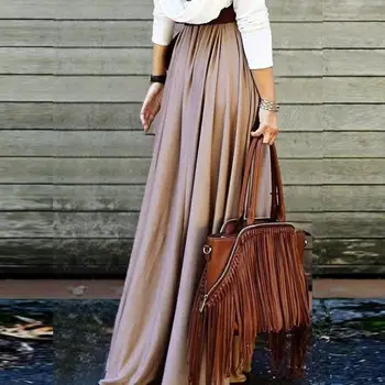 

Women Pleated Long Skirt Harajuku Casual Loose Summer Skirts Womens Europe And America Beach Boho Elegant Skirts Faldas Mujer