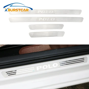 

Xburstcar Car Door Sill Plate for Vw Polo 2011 - 2018 Stainless Steel Car Door Scuff Sill Plates Accessories