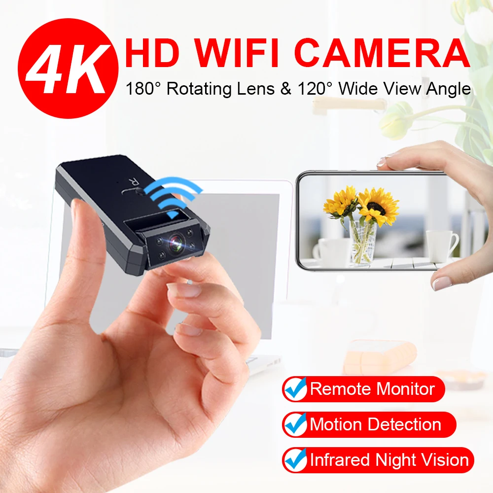 JOZUZE маленькая мини ip камера Wifi 4K Full HD 1080P микро Умный домашний монитор Мини