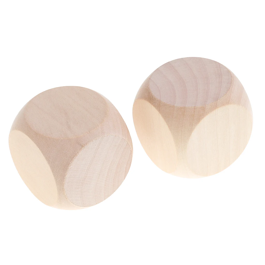 10 Pieces Wooden Blank Six Sided Dices For D&D MTG Board Games Props 1.96''