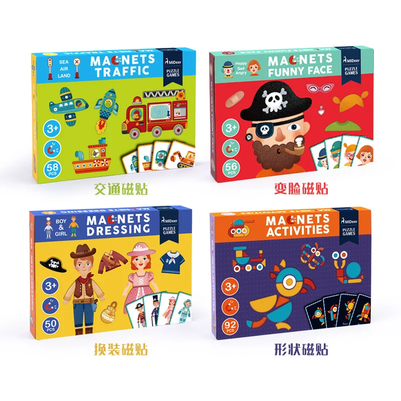 MiDeer Mi Deer детская развивающая игрушка, креативная Магнитная мультяшная бумажная головоломка, головоломка