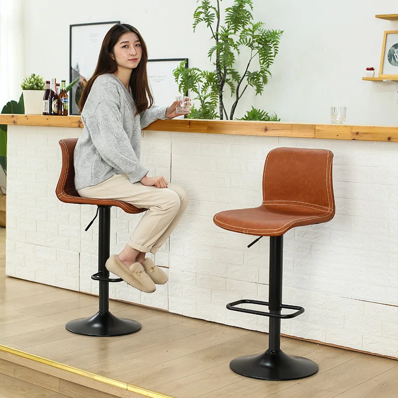 

Simple Bar Chair Lift Home American Style Armchair Front Desk Cashier Swivel Stool