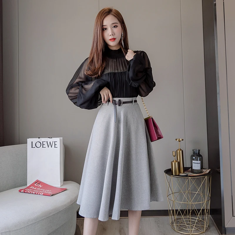 

Korean Fashion Women Skirts Elegant Women Midi Skirt Plus Size Woman High Waist Umbrella Skirt Skirts Womens Faldas Mujer Moda