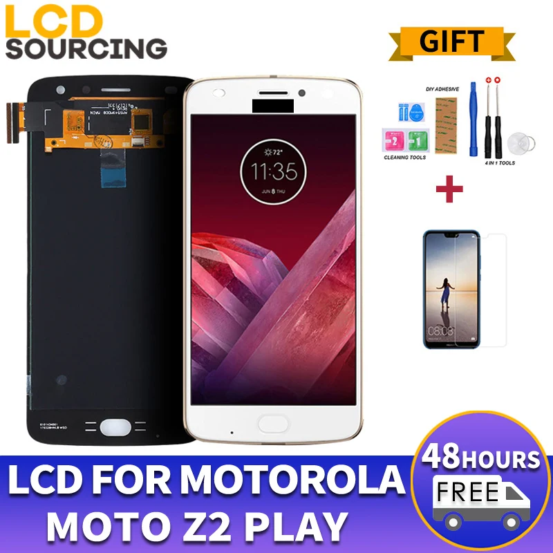 Продажа Активно матричные осид, ЖК дисплей Дисплей для Motorola Moto Z2 играть XT1710 01 07 08 10 1920*1080 кодирующий преобразователь сенсорного экрана в сборе Замена...