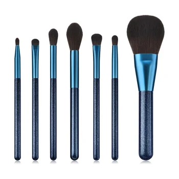 

7/12pcs/set Professional Sapphire Blue Makeup Brushes Set Eye Shadow Powder Makeup Brush Tool Kit pinceaux maquillage.w