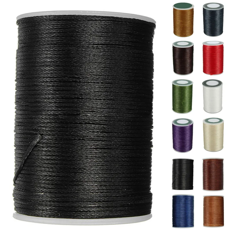 Швейная вощеная нить полиэфирный шнур для рукоделия прочная полиэфирная микрофибра многоцветная Высококачественная вощеная нить для шитья