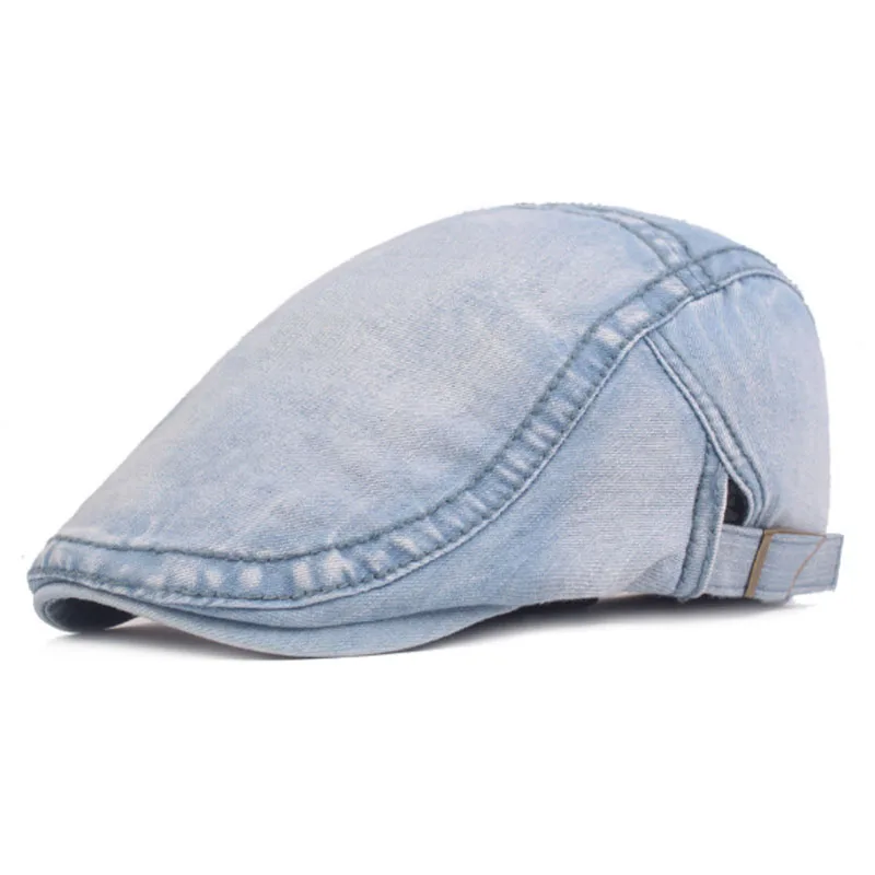 Fashion Summer Autumn Jeans Hats for Men Women High Quality Casual Unisex Denim Beret Caps OutDoors Flat Cap for Cowboy - Цвет: 4