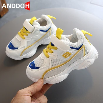 

Size 21-30 Children Breathable Lightweight Shoes Unisex Hook Loop Non-slip Shoes Baby Soft Bottom Sneakers Boys Casual Sneakers