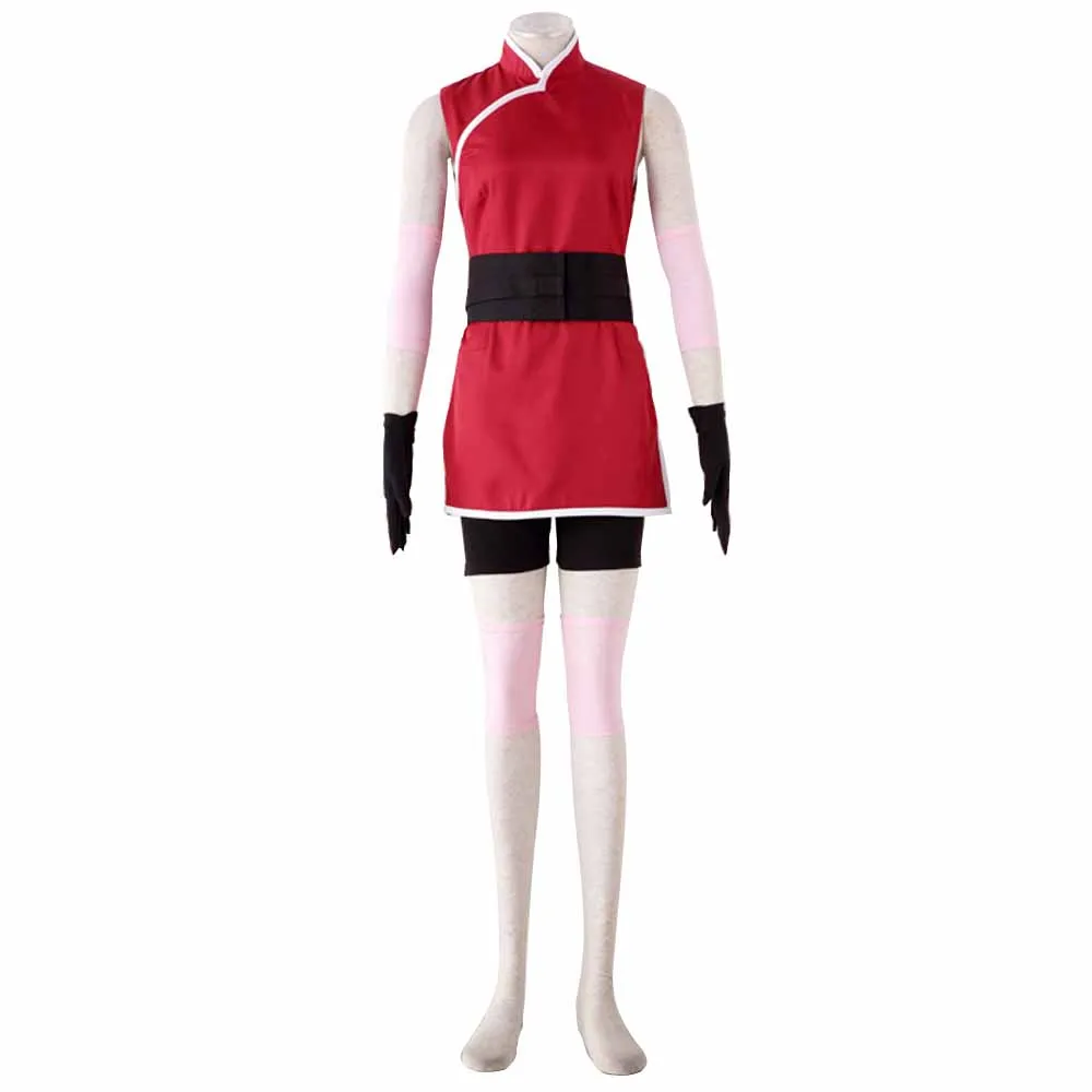 Наруто Фильм последний костюм сакуры Харуно Cheongsam Косплей наряд японский ниндзя