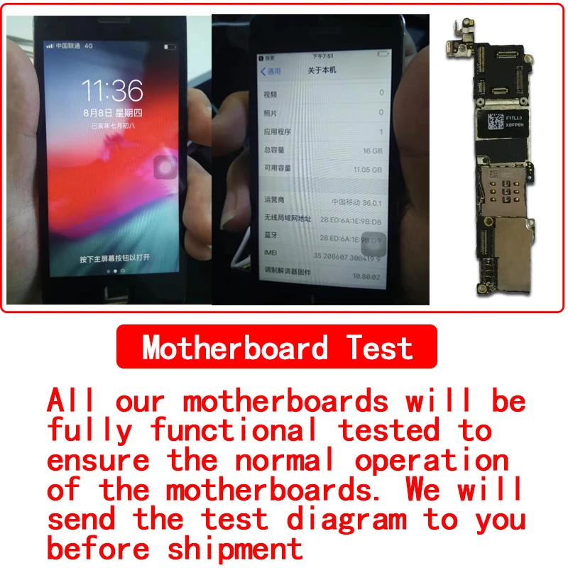 16GB 32GB 64GB Motherboard with / without touch ID for iphone 5S unlocked mainboard IOS System logic board with chips