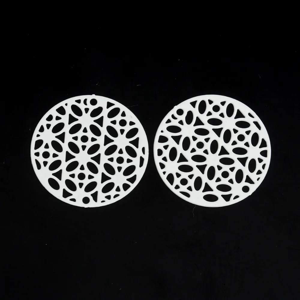 DoreenBeads модные медные соединения круглые синие Черные Красные белые фиолетовые филигранные для самодельных ювелирных изделий диаметром около 20 мм, 10 шт