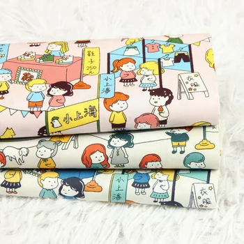 

90cmx110cm Printed baby cotton Fabric DIY Sewing Tissue Needlework Material for kids and dolls