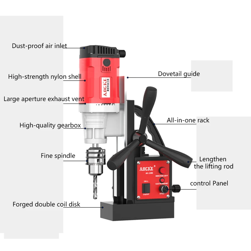 AX13/AX13RE Small Electric Magnetic Drill Floor Drill 220V Powerful Magnetic Drill Portable Industrial Grade Drilling Machine