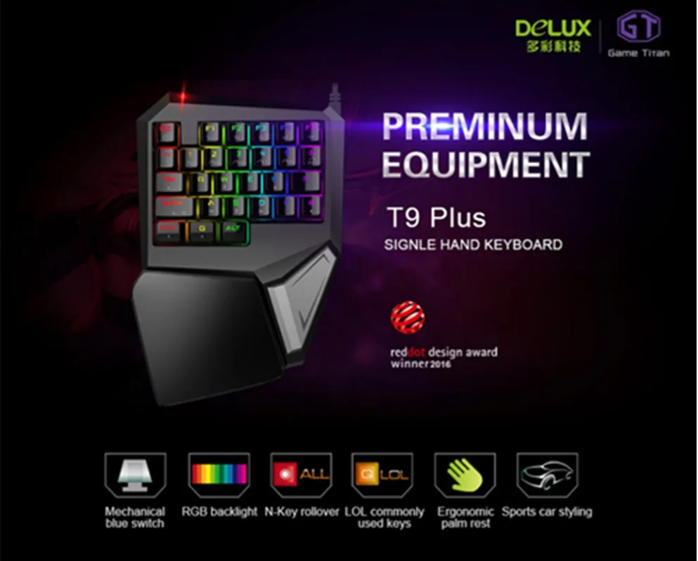 Delux T9 PLUS проводной набор с клавиатурой и мышью M618 RGB Игровые мыши механический usb-клавиатура Mause набор для ПК Одноручный геймпад геймер