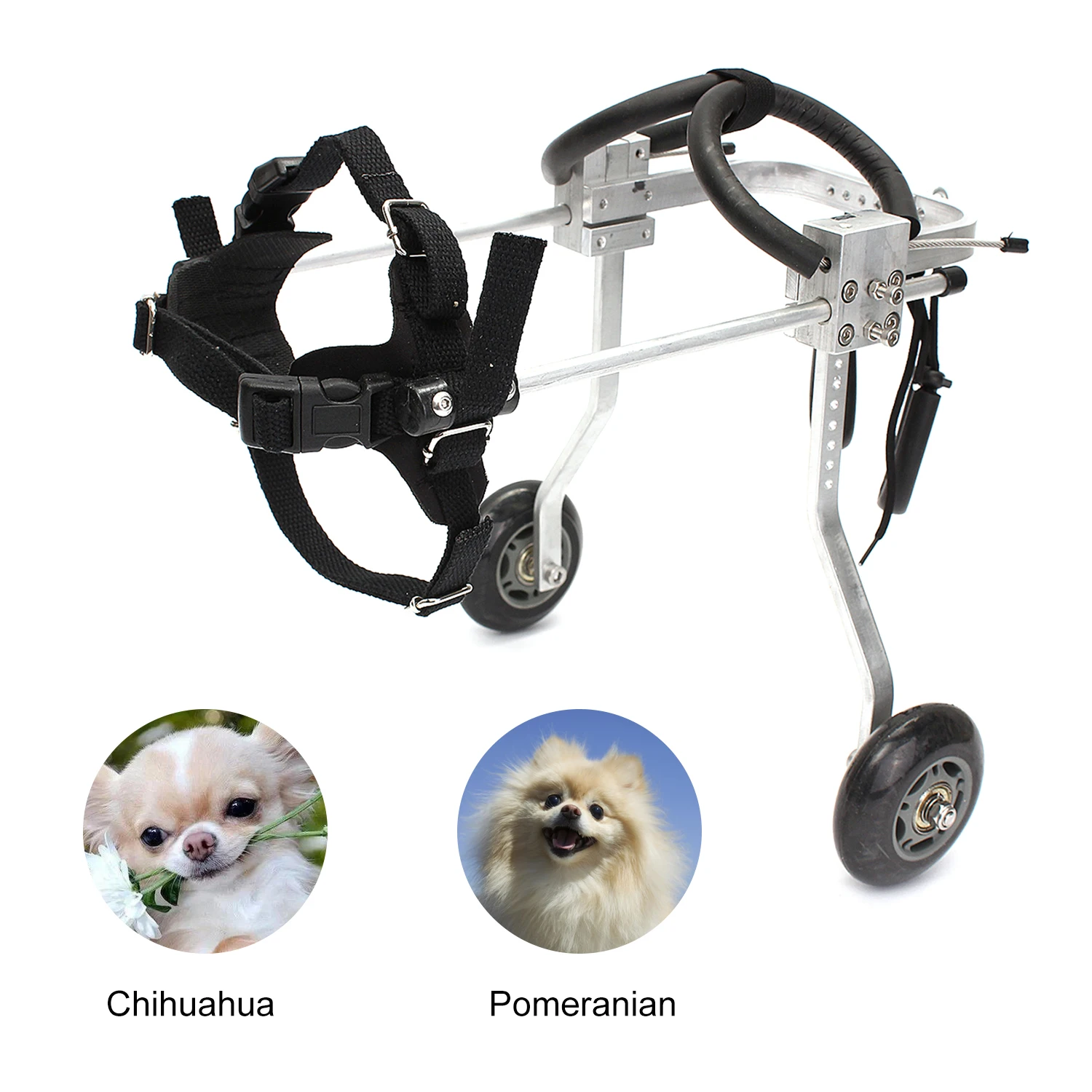 

Pet Wheelchair for Handicapped Doggie Puppy Stainless Steel Paralyzed Dog Cat Wheelchair Dog Pet Rehabilitation Wheelchchair