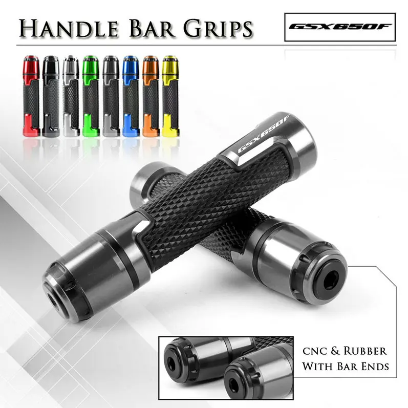22mm 7/8'' Motorcycle Aluminum Handle Grips Anti-Skid Racing Rubber Gel Handlebar Grip For SUZUKI GSX650F GSX 650F GSX650 F