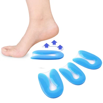 

1 Pairs Silicone Gel Insoles Blue U Shape Increase Shoe Heel Cups Cushions Inserts Insoles Pad Foot Care Drop Shipping S/M/LSize