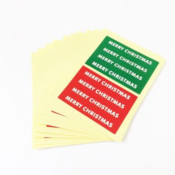 

80pcs/pack MERRY CHRISTMS Adhesive Stickers Red And Green Color Seal Decoration Stickers