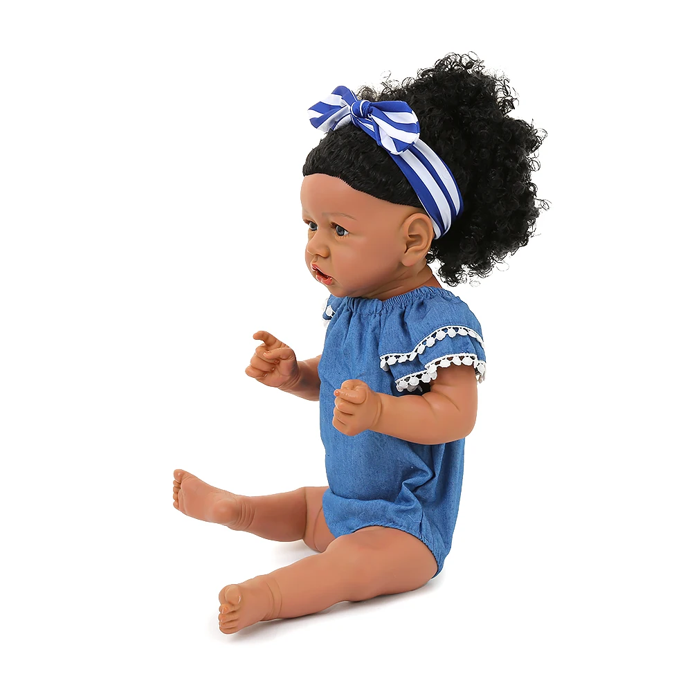 Cute Bebe 2" Настоящая девочка реборн Мягкий силиконовый винил Reborn Baby Dolls черная кожа высокое качество детский подарок куклы Alive Bonecas