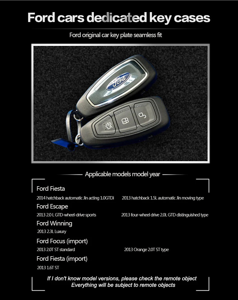 Luckeasy кожаный чехол для ключей ford focus 2013 edge 2013 fiesta Автомобильный ключ сумка/чехол-кошелек держатель key2a