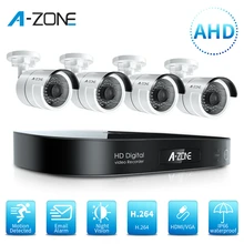 A-ZONE 8CH 1080P AHD CCTV камера система безопасности комплект ИК ночного видения водонепроницаемый DVR для улицы/дома 2.0MP система видеонаблюдения