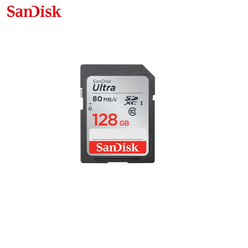 Промо-акция! SanDisk 128 Гб 64 ГБ 32 ГБ оперативной памяти, 16 Гб встроенной памяти SD/SDHC/SDXC карты 80 МБ/с. карты памяти класса 10 U1 для Камера, TF карта с фактическим объемом
